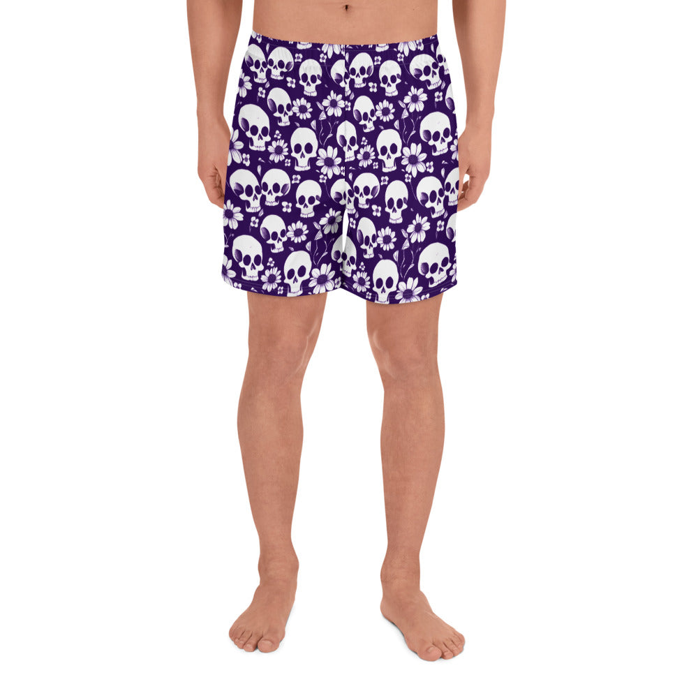 Men's Recycled Athletic Shorts - Memento Mori (Purple)