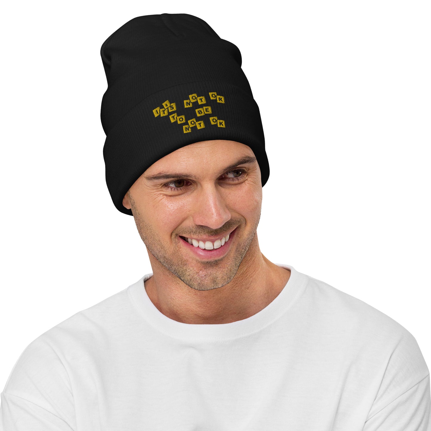 Embroidered Beanie - It's not ok to be not ok