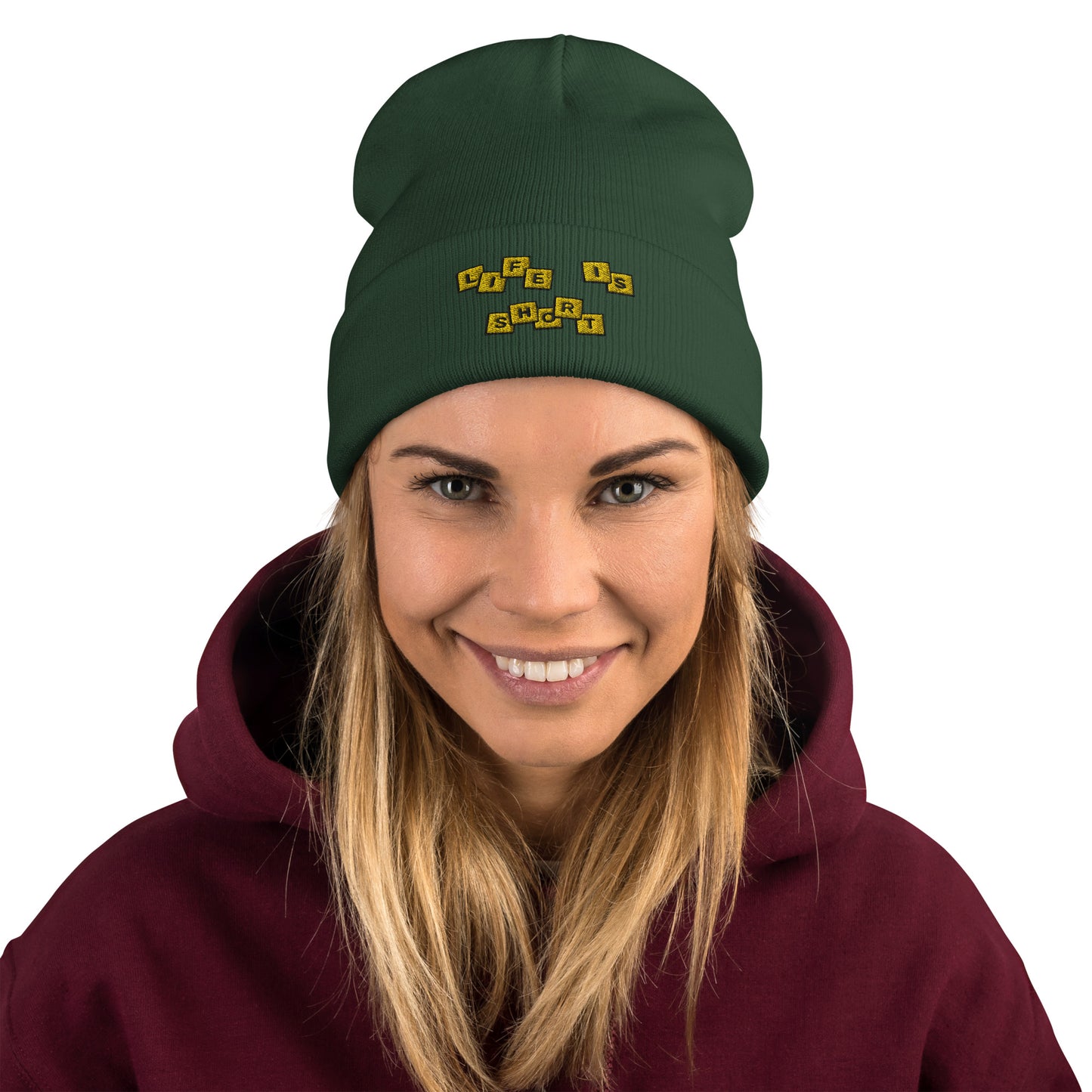 Embroidered Beanie - Life Is Short
